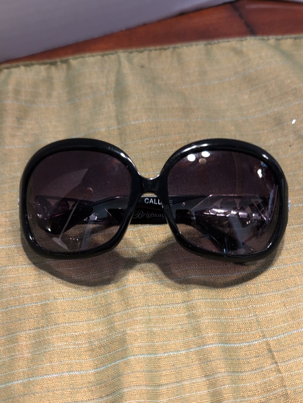 Brighton Black Oversized Women's Sunglasses With Silver Accents